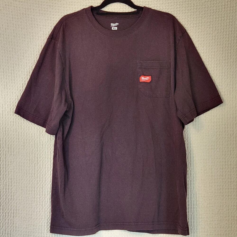 Milwaukee Shirt Mens XL Black Pocket Logo Tagless Crewneck Jersey Work Tee